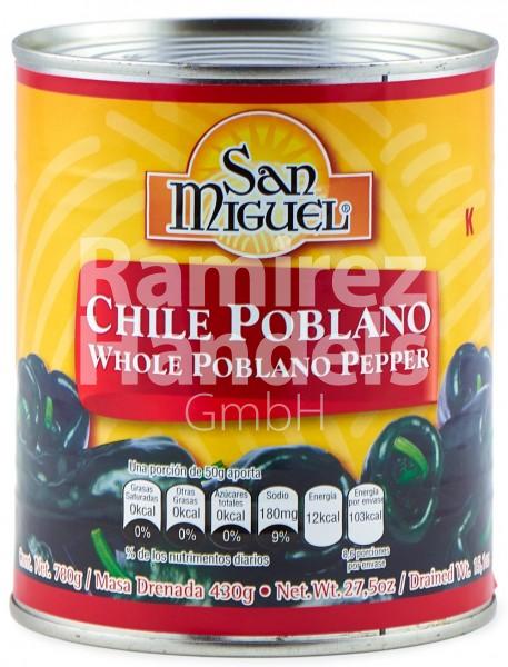 Chili Poblano ganze Schote 780 g von San Miguel