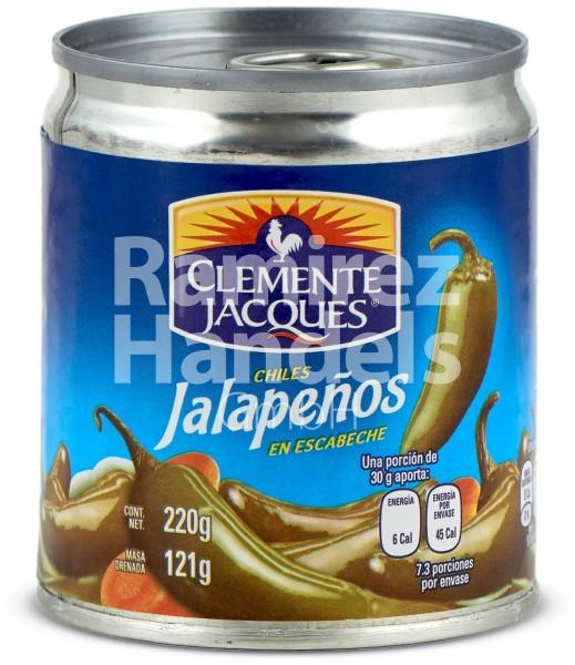 Chili Jalapeno Whole CLEMENTE JACQUES 220 gr. Can (EXP 22 JULI 2024)