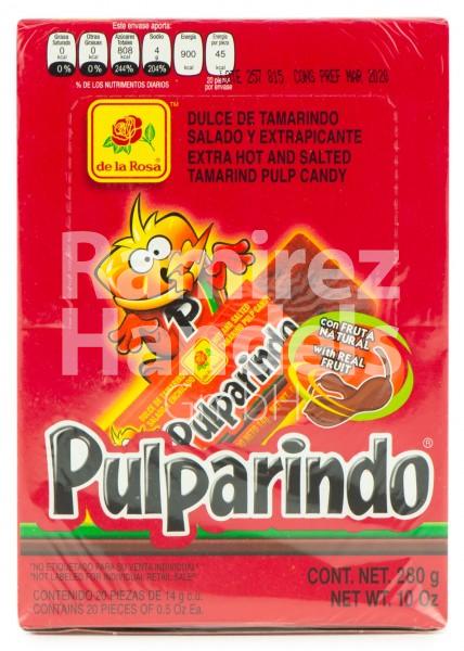 Pulparindos Extra Hot DE LA ROSA 20 pcs. 280 g (EXP 01 APR 2024)
