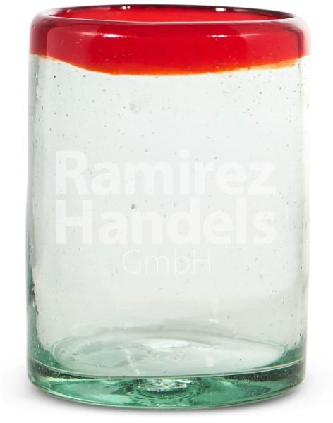 Vaso de Vidrio Soplado ROJO (8 x 10 cm)