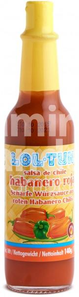 Salsa Habanero ROT (ROJO) LOL-TUN 140 ml (MHD 08 APR 2024)
