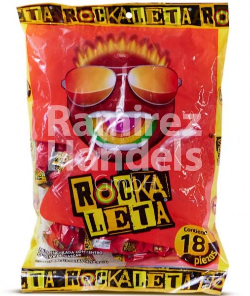 Lollipops with chili - Rockaleta SONRICS 18 pcs. (539 g) (EXP 12 DIC 2023)