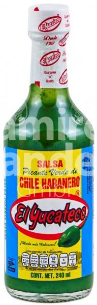 Grüne Salsa Habanero El Yucateco 240 ml GROß (MHD 22 AUG 2024)