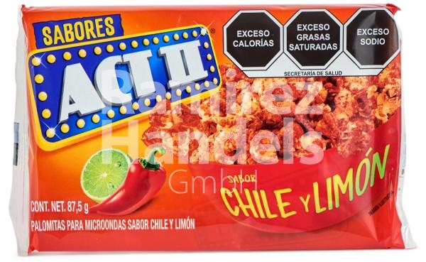 Palomitas para microondas sabor CHILE LIMON ACT II 87 g [CAD 30 AGO 2024]