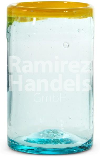 Vaso de Vidrio Soplado AMARILLO (8 x 13 cm)