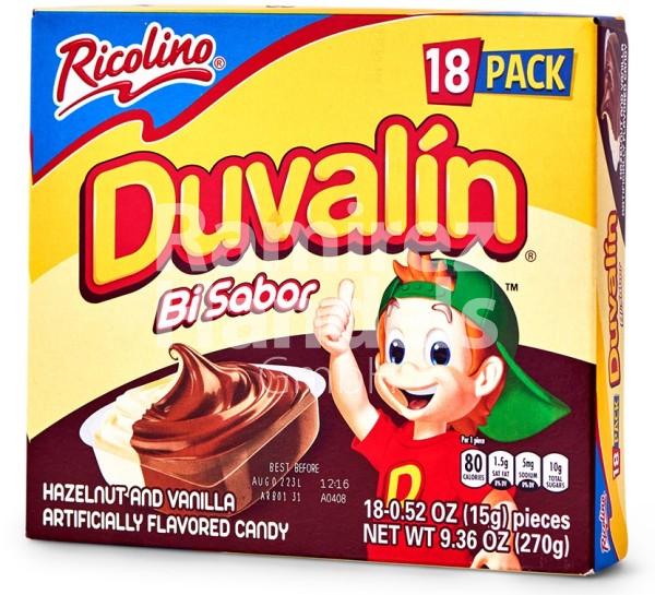 Duvalin RICOLINO Double Flavour (Hazelnut-Vanilla) Display 18 pcs. 15 g ea.[EXP 12 JUN 2024]