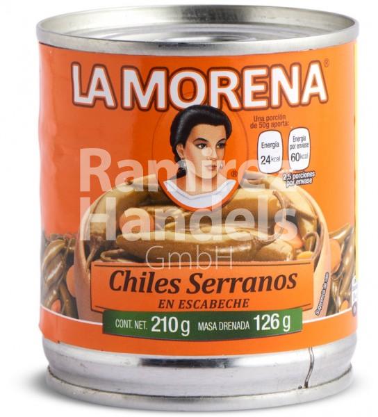 Chili Serrano whole pod LA MORENA 210 g
