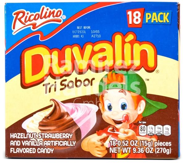 Duvalin RICOLINO Triple Flavour Display 18 St. 15 g ea.(EXP 03 JAN 2024)