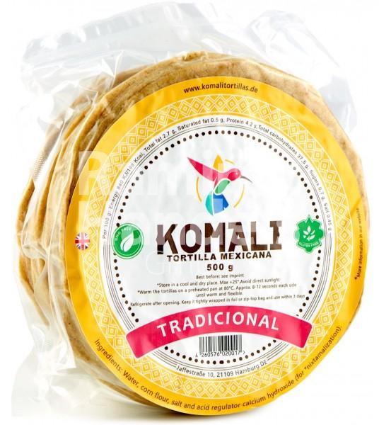 Yellow corn tortillas naturally gluten-free KOMALI 15 cm 500 g (approx. 20 pieces)