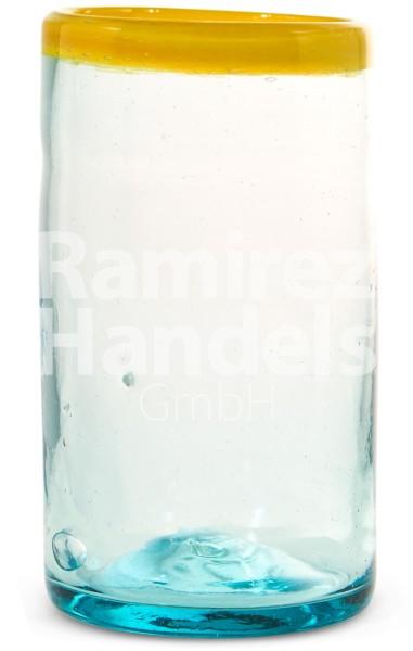 Vaso de Vidrio Soplado AMARILLO (8 x 15 cm)
