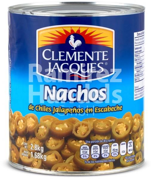 Chili Jalapeno Nachos (in Scheiben) CLEMENTE JACQUES 2,8 kg Dose (MHD 23 JUL 2025)