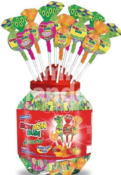 Lollipops mixed in a tin - Bon Bon Bum Tarro Surtido COLUMBINA 100 pcs. 1700 g [MHD 13 OKT 2025]
