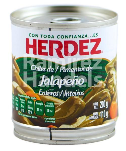 Chili Jalapeño whole chilli pepper HERDEZ 200 g (EXP 10 AG 2024)