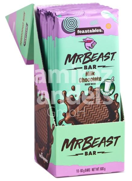 Schokolade Bar Mr. Beast MILK CHOCOLATE Display 10 St. je 60 g [MHD 28 MÄR2025]