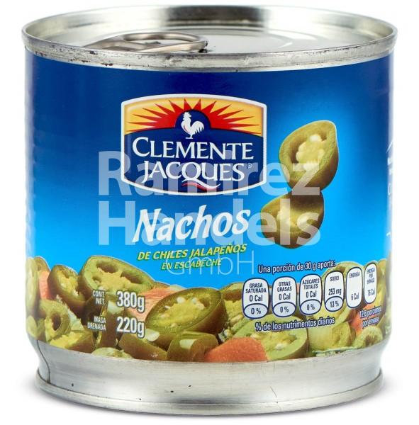 Chile Jalapeño Nachos (rodajas) CLEMENTE JACQUES 380 gr Lata (CAD 19 JULIO 2024)
