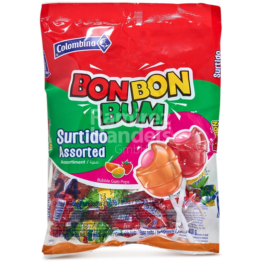 [CO0009] Lollipops mixed - Bon Bon Bum surtido COLUMBINA 24 pcs. 408 g