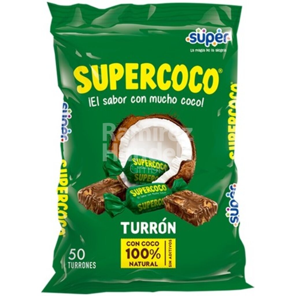 [CO0044] Candies with coconut - Supercoco Turrón SUPER 50 pcs. 275 g