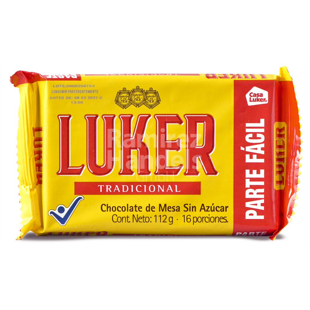 [CO0080] Chocolate LUKER Traditional SUGAR-FREE 112 g