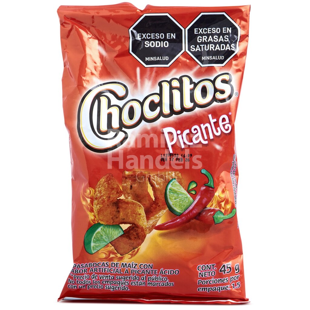 [CO0083] CHOCLITOS Snack de Maiz Picantes 45 g