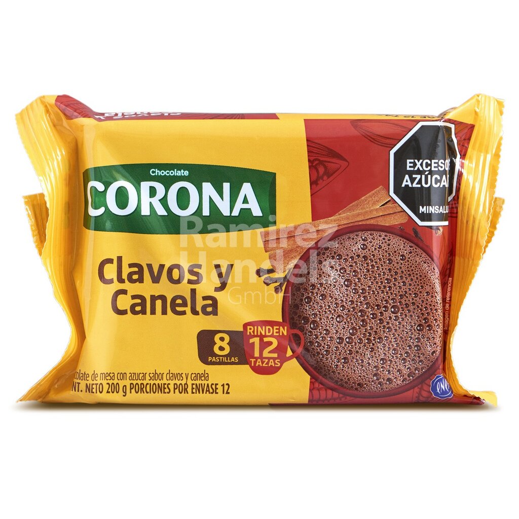 [CO0084] Chocolate CORONA CLAVO CANELA 200 g