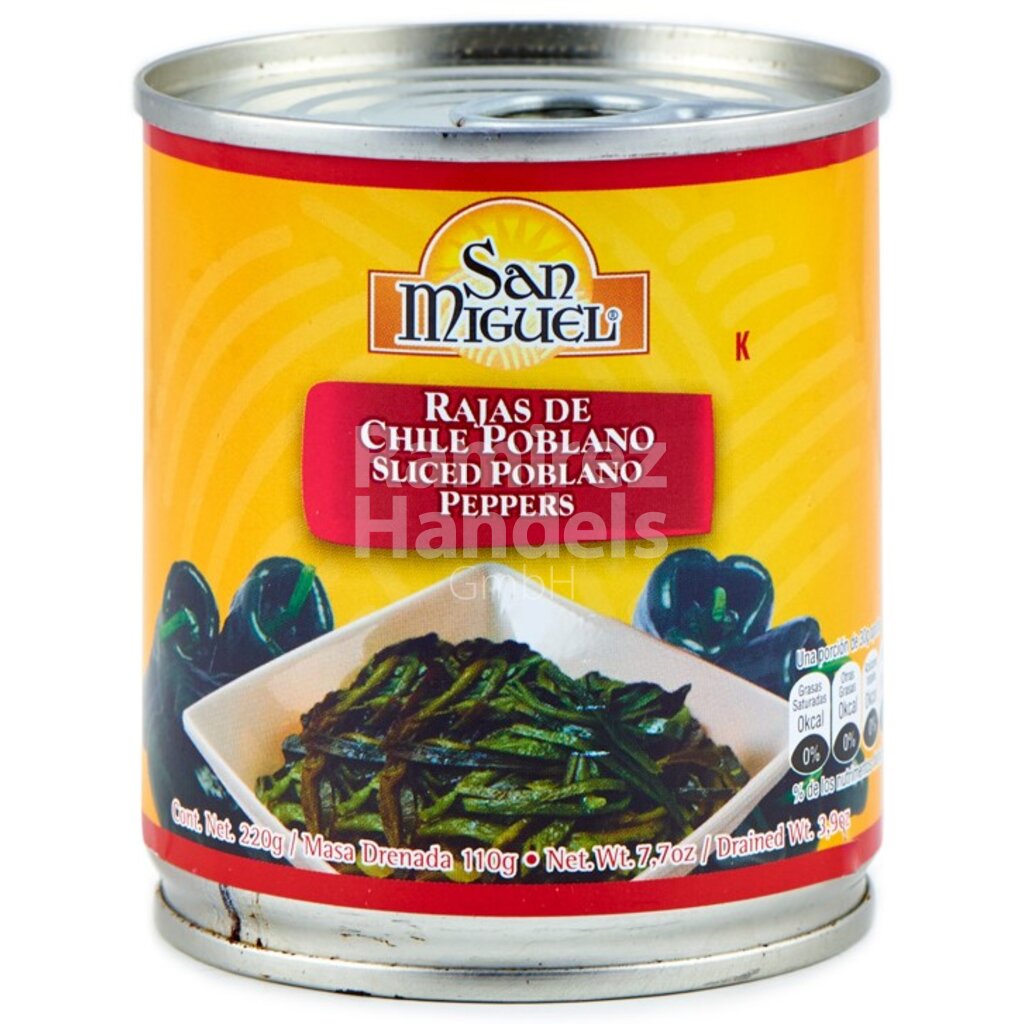 [MX0093] Chili Poblano in Streifen (Rajas) San Miguel 220 g