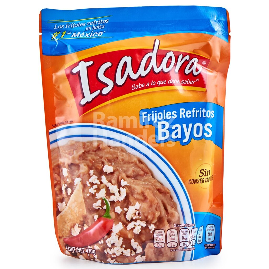 Helles Bohnenmus (frijoles refritos bayos) Isadora 400 g