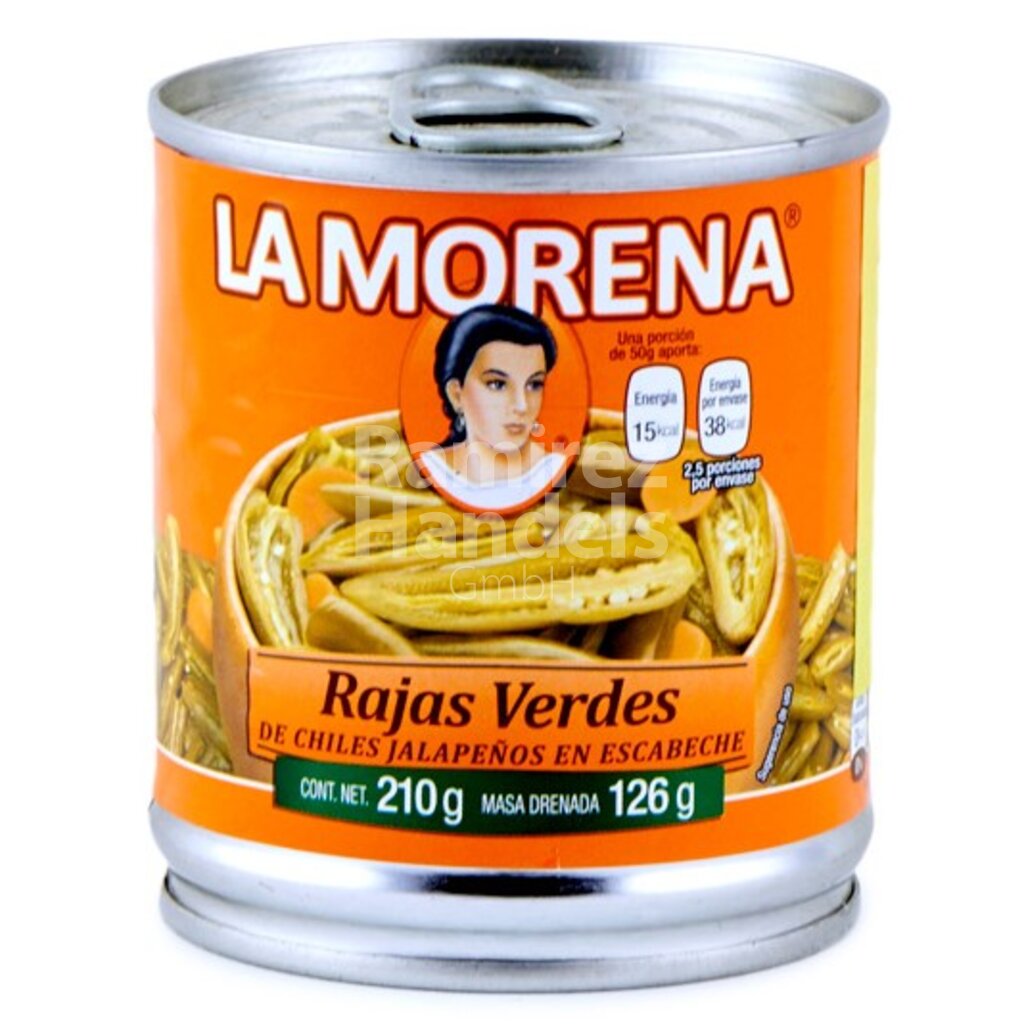 Chili Jalapeno in Streifen La Morena (Rajas) 210 g