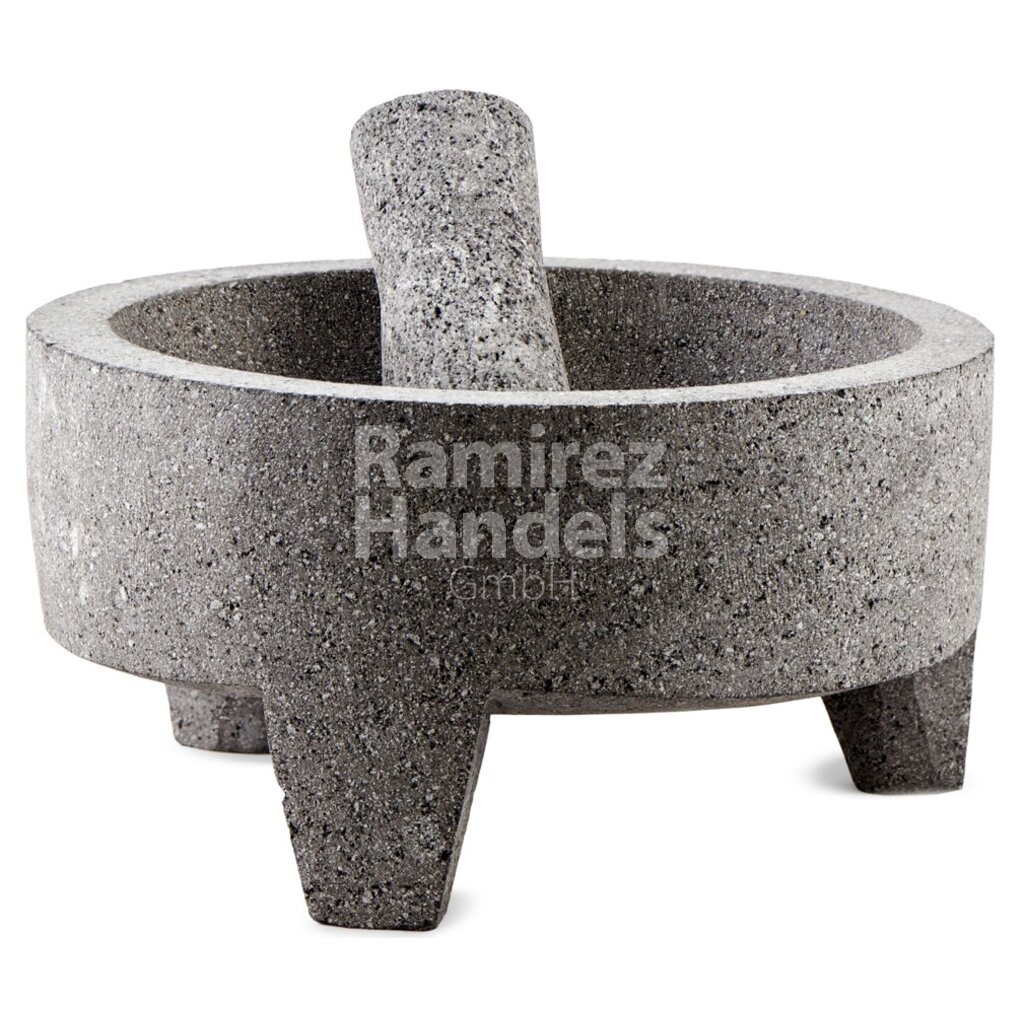 [MX1046] Mortar from volcanic stone (Molcajete) Large MEXGROCER - 30.5 cm diameter