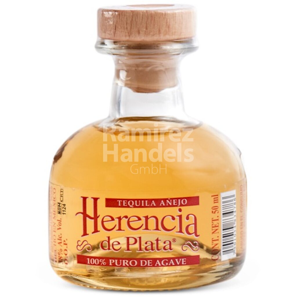 [MX1159] Tequila Herencia de Plata Anejo 100% Agave 38% Vol. 50 ml