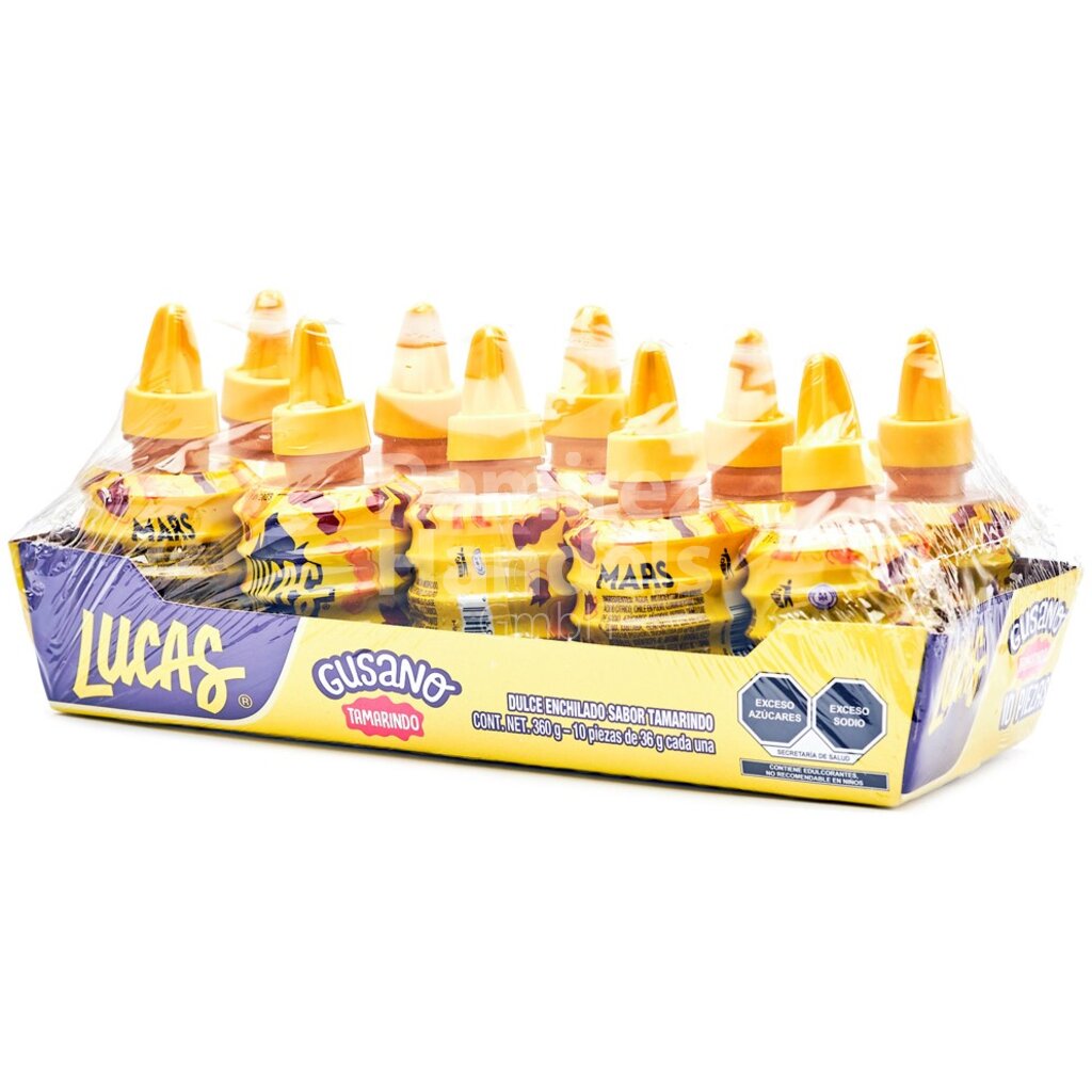 [MX1370] Lucas Muecas GUSANO TAMARIND Display 10 pcs. 36 g each