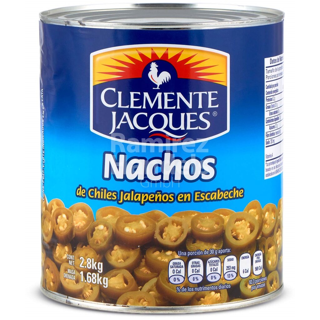 [MX1498] Chili Jalapeno Nachos (sliced) CLEMENTE JACQUES 2,8 kg Can