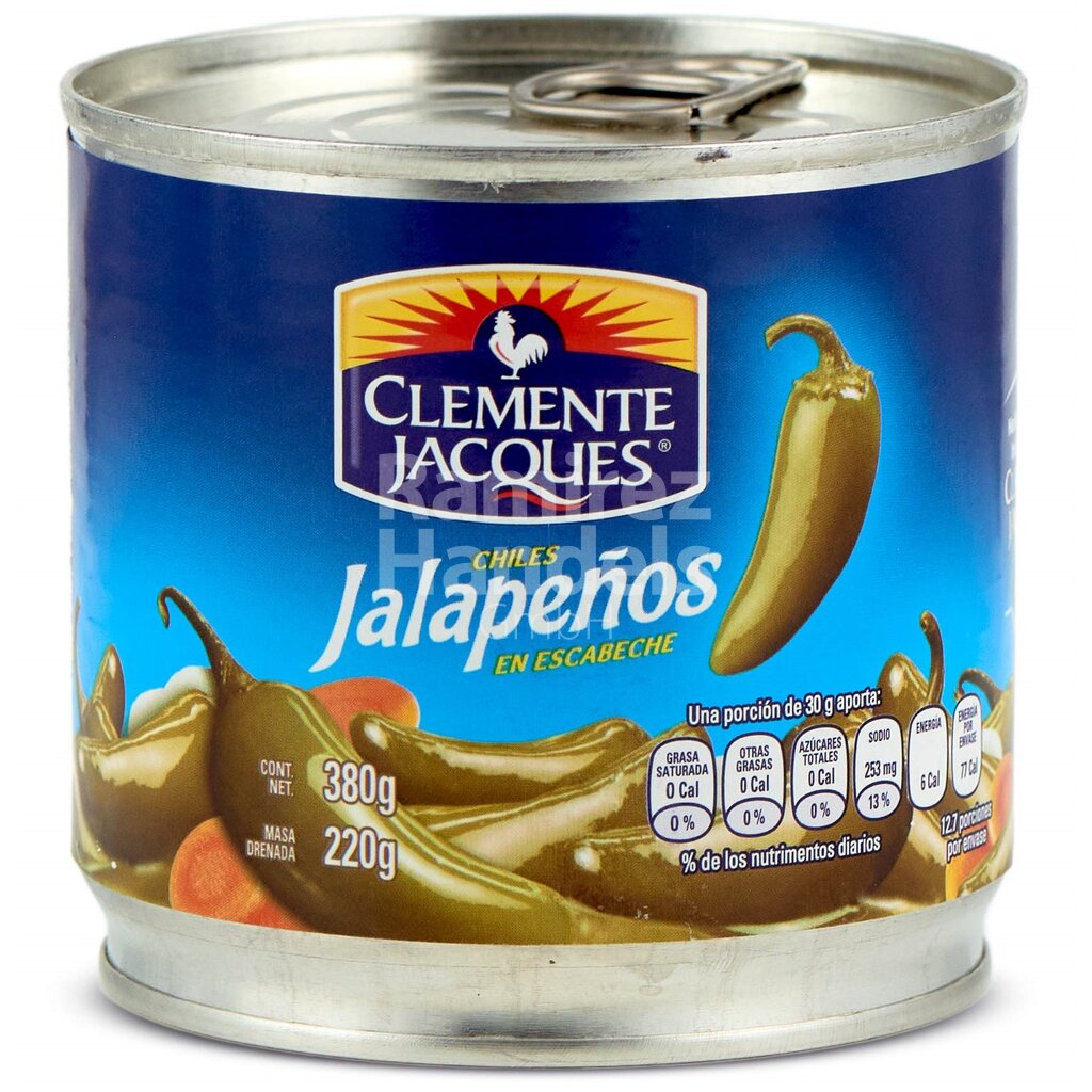 [MX1500] Chili Jalapeno Whole CLEMENTE JACQUES 380 gr. Can