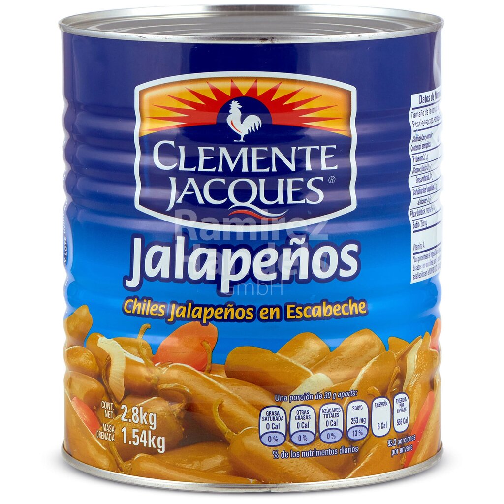 [MX1501] Chili Jalapeno Whole CLEMENTE JACQUES 2800 gr. Can