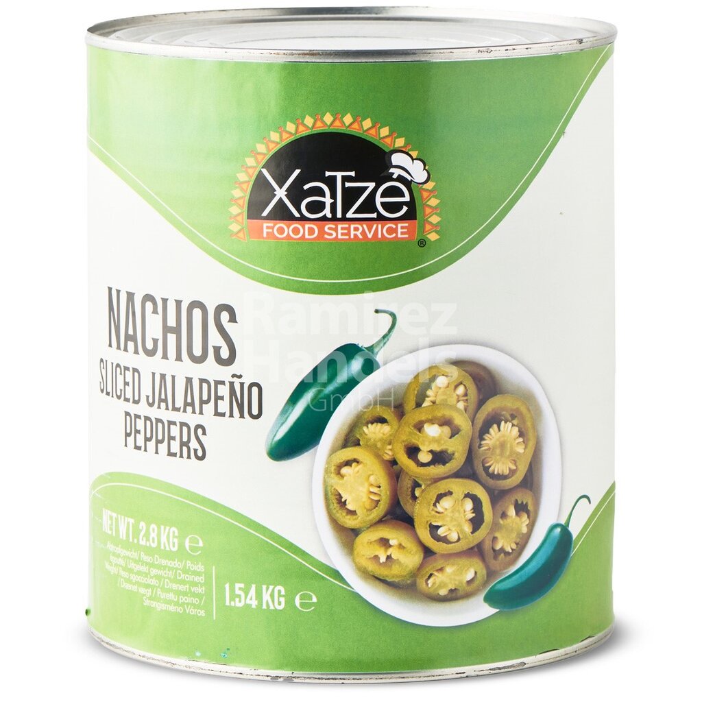 [MX1632] Chili Jalapeno Nachos (sliced) XATZE 2,8 kg Can