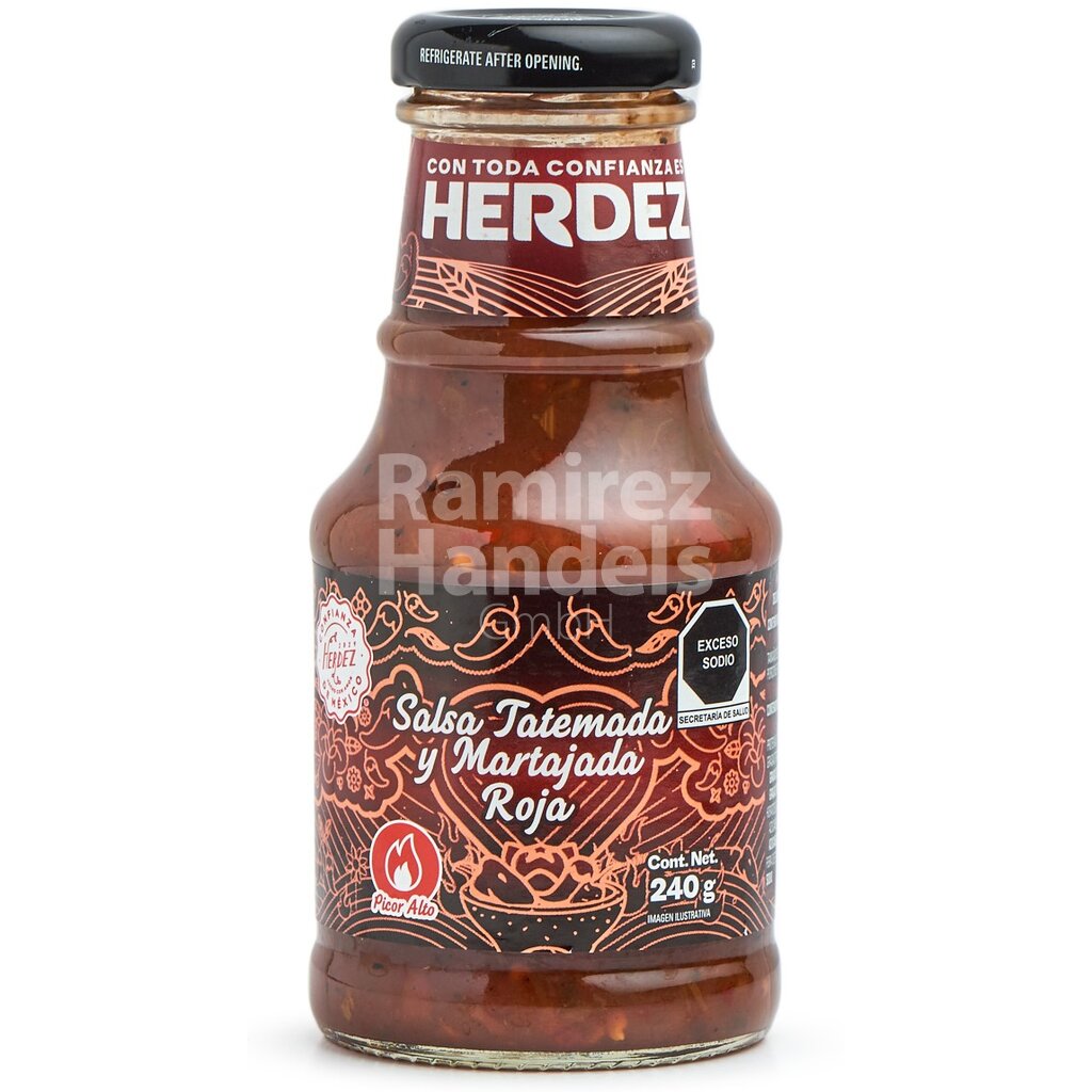 [MX1690] Salsa ROJA Tatemada & Martajada HERDEZ 240 g Glas