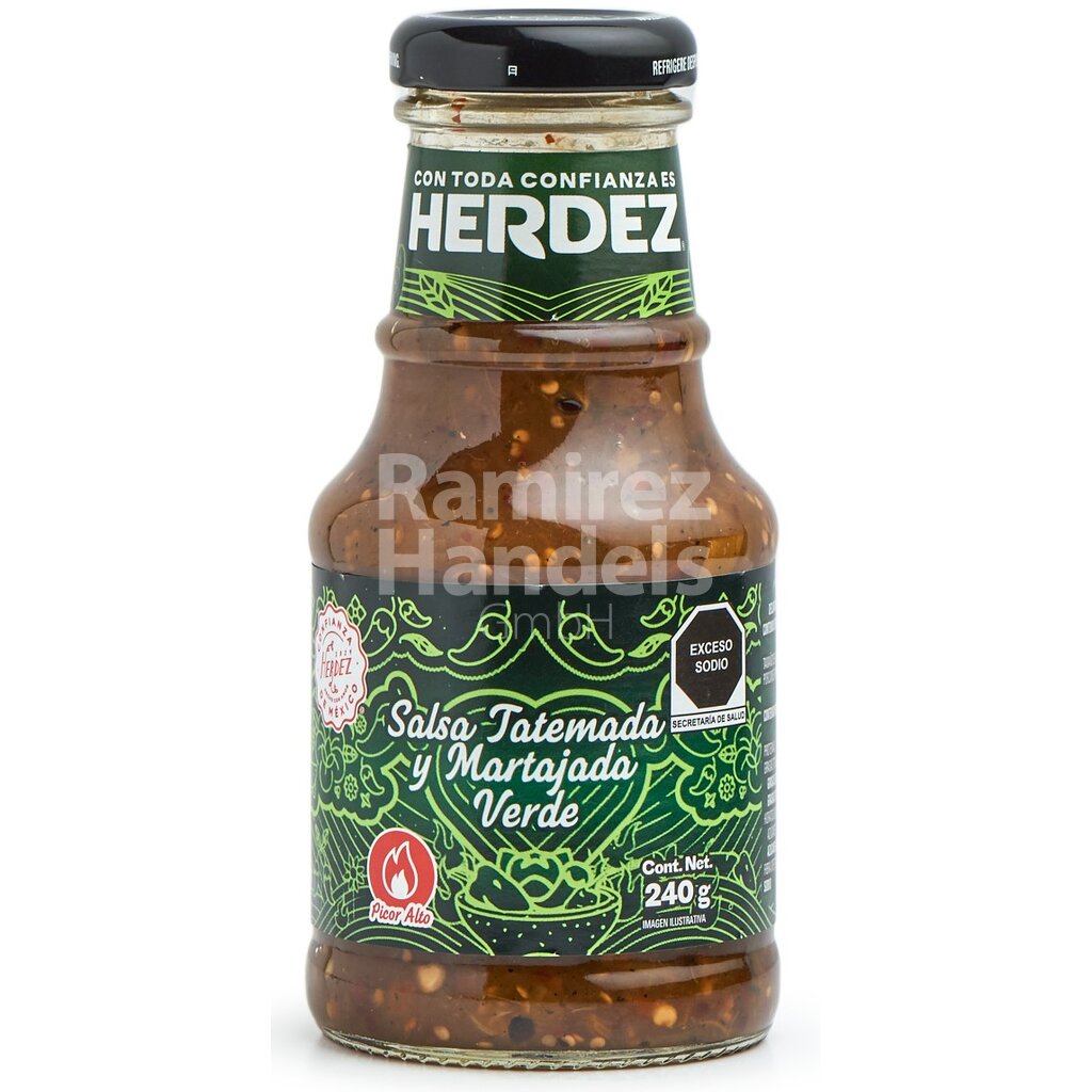 [MX1696] Salsa VERDE Tatemada & Martajada HERDEZ 240 g Glas