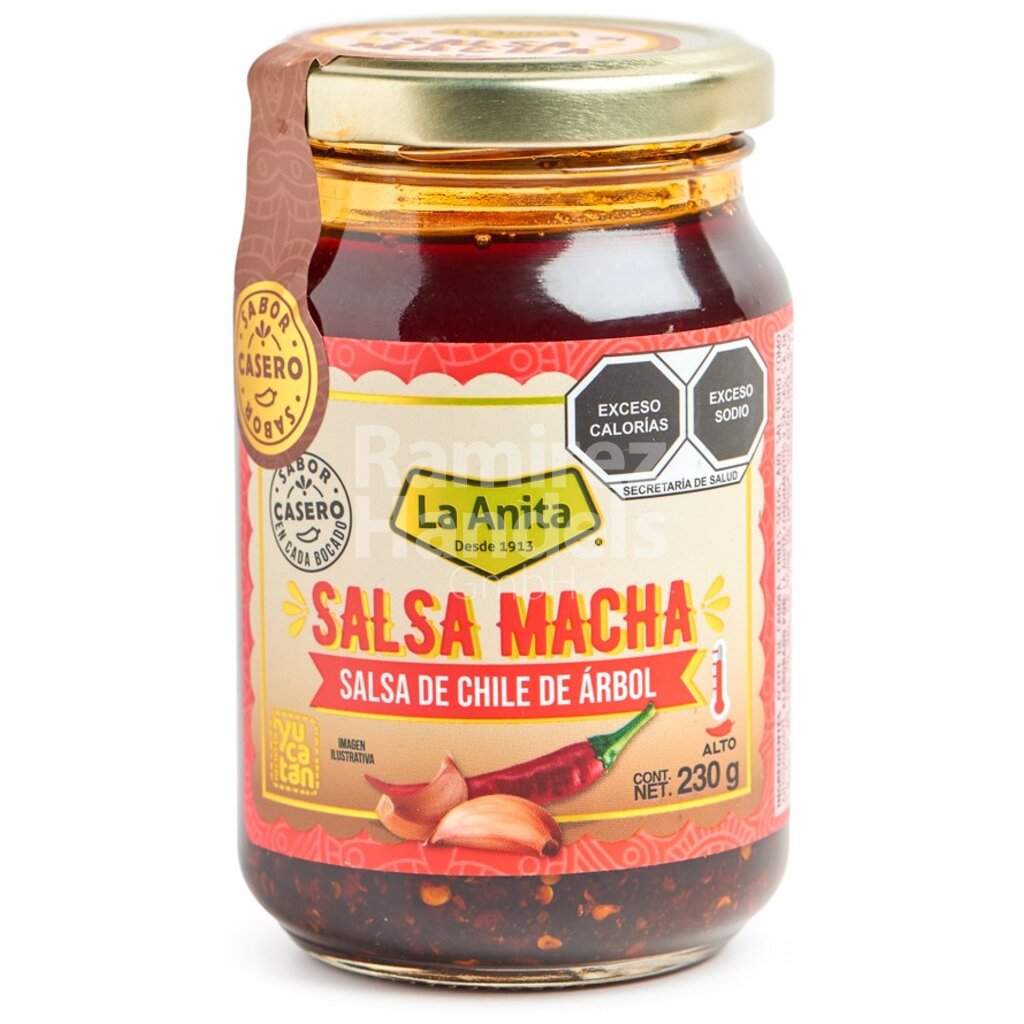 [MX1744] Salsa Macha CHILI DE ARBOL La Anita 230 g
