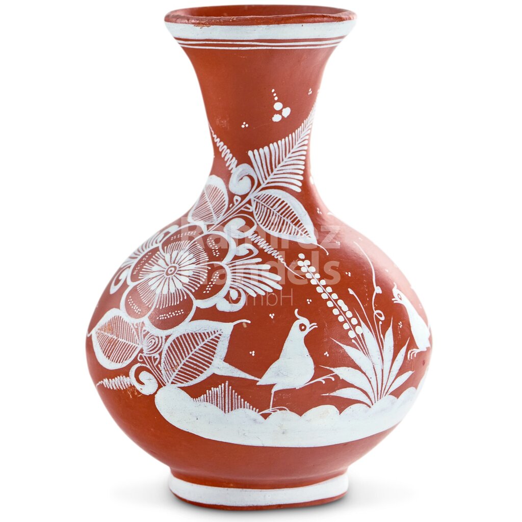 [MX1917] Vase (Aprox. 20 cm) Glazed Mexican Clay