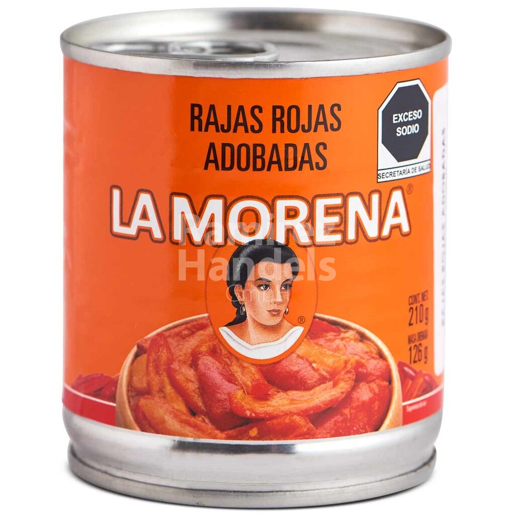 [MX2106] Rote Jalapenos in Streifen in Adobo La Morena (Rajas rojas) 210 g
