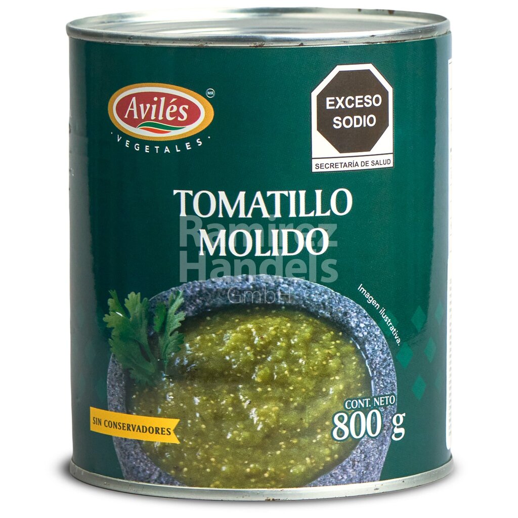 [MX2147] Tomatillos verdes molidos AVILES 800 g