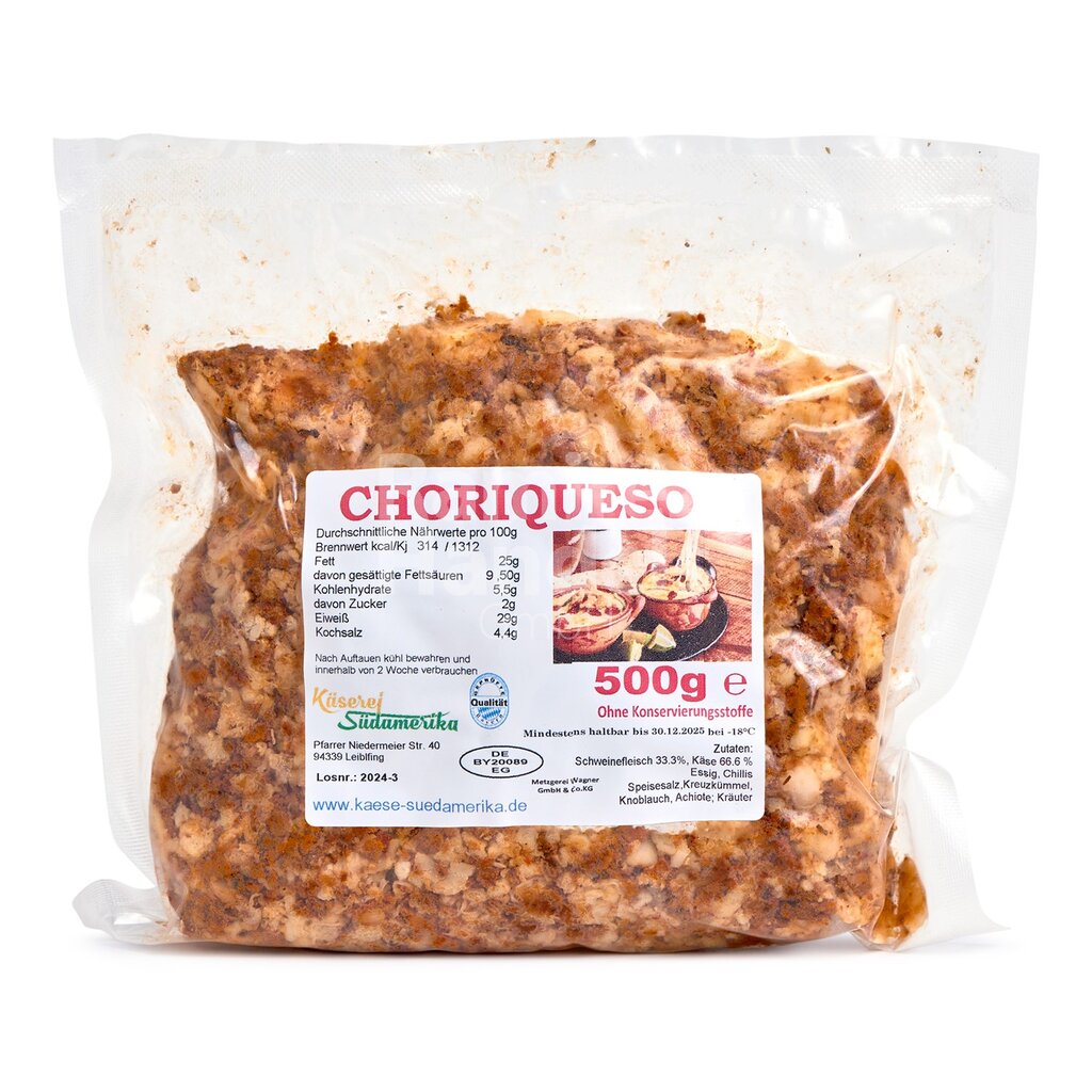 [MX2164] Chorizo mit Käse fertig zum Braten Kaeserei Suedamerika 500 g