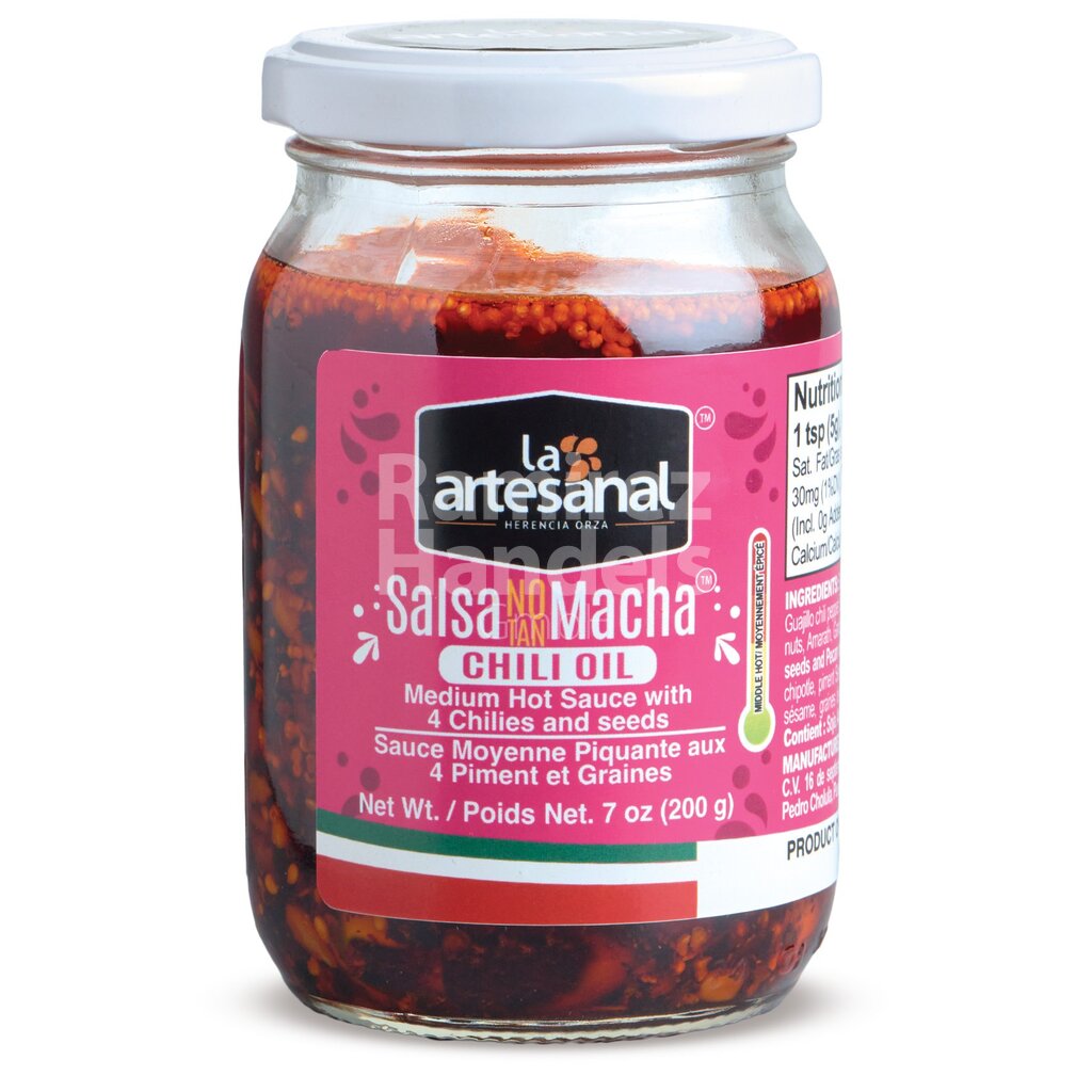 [MX2232] Salsa No tan Macha con 4 Chiles  La Artesanal 200 g