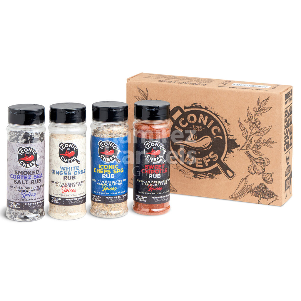 Mexikanisches Mildes BBQ Rub Gewürze Set ICONIC CHEFS 4 St je 65 g