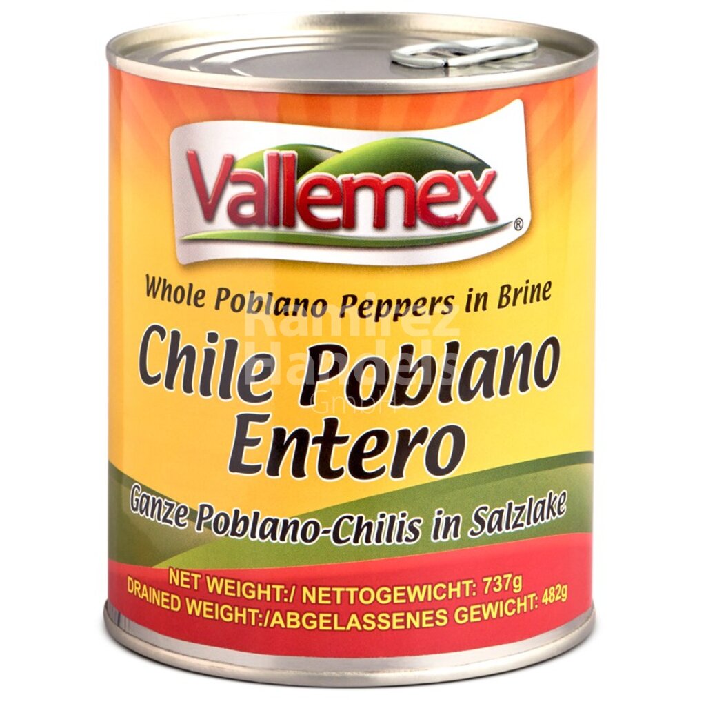 [MX2365] Chili Poblano ganze Schote VALLEMEX 737 g