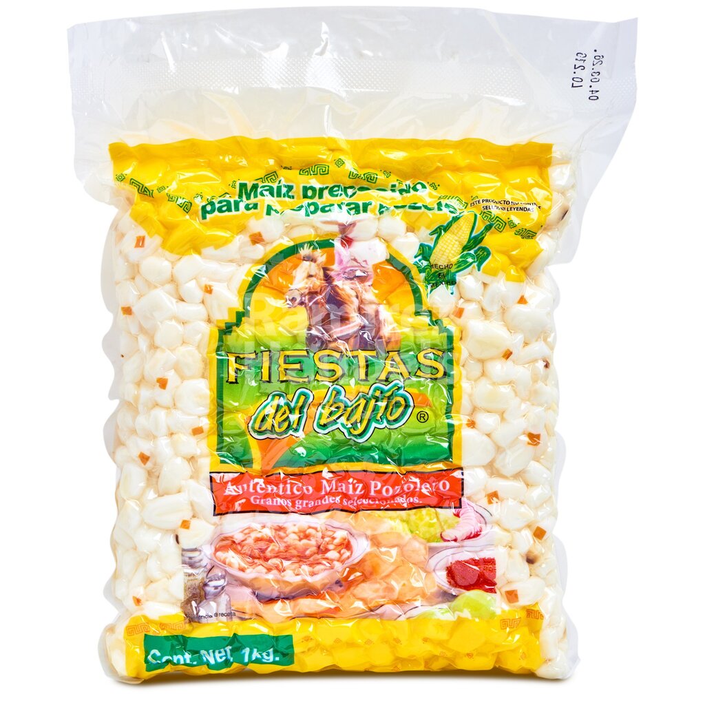 [MX2401] Maiz Blanco para Pozole  FIESTAS DEL BAJIO 1 kg Bolsa