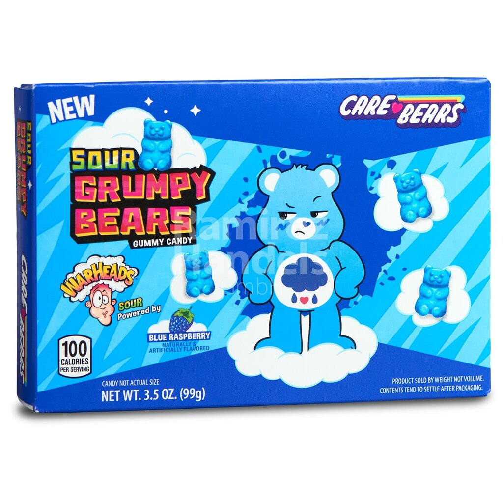[US0125] Sour Grumpy Bears Blue Raspberry WARHEADS 99 g