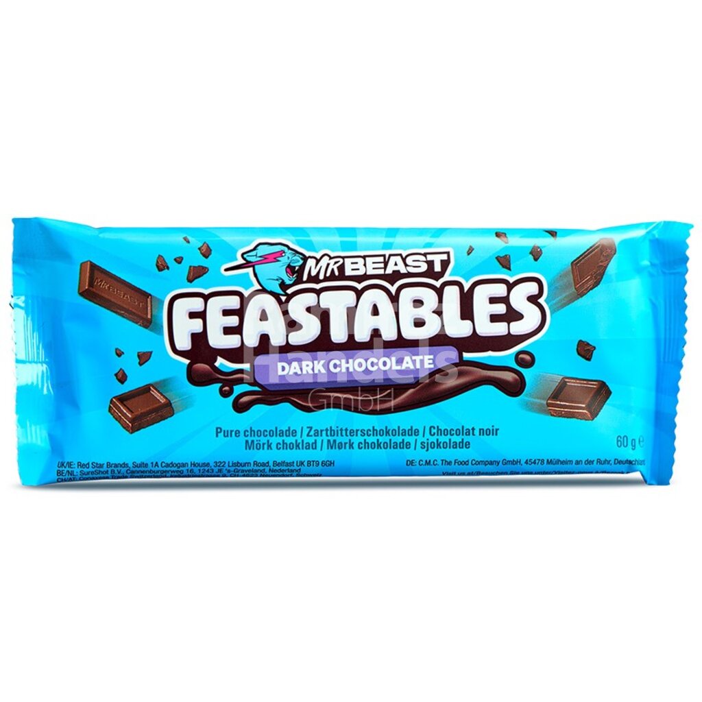 [US0127] Barra de Chocolate Mr. Beast MANTEQUILLA DE MANÍ 60 g