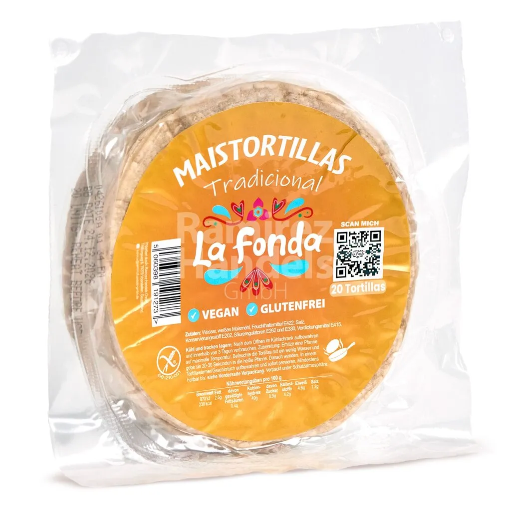 [MX2500] Weiße Maistortillas 15 cm LA FONDA 20 St (ca. 500 g)
